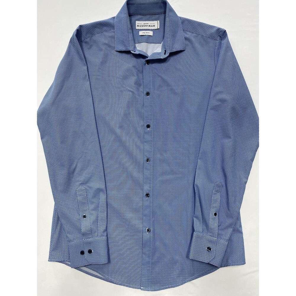 Mizzen and Main Leeward Dress Shirt Large Trim Fit Performance Stretch